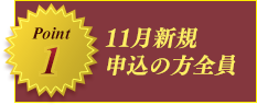 ポイント1 11月新規申込の方全員