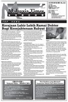 マレーシア・タイムズ(Malaysia Times)  表紙