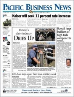 PACIFIC BUSINESS NEWS (HONOLULU) 表紙