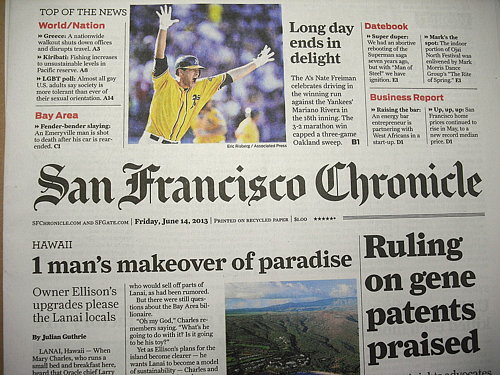 SAN FRANCISCO CHRONICLE： WEEKDAY EDITION（サンフランシスコ