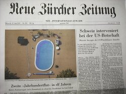 NEUE ZURCHER ZEITUNG（ノイエ　チュルヒャー　ツァイトゥング） 表紙