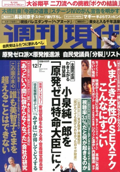 週刊現代 12/7号 (発売日2013年11月25日) 表紙
