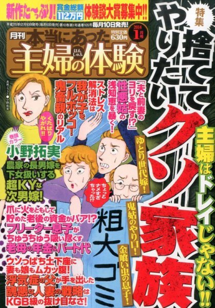 本当にあった主婦の体験 1月号 (発売日2013年12月10日) 表紙