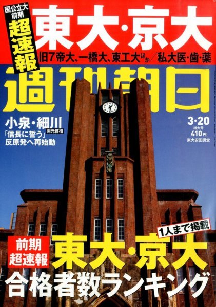 週刊朝日 2015年3/20号 (発売日2015年03月12日) 表紙