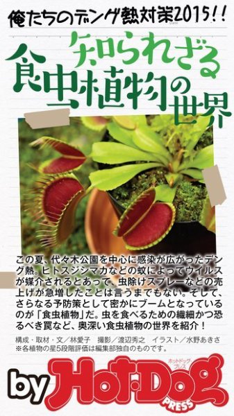 Hot-Dog PRESS Selection（ホットドッグプレスセレクション） 知られざる食虫植物の世界 俺たちのデング熱対策２０１５ (発売日2014年11月23日) 表紙