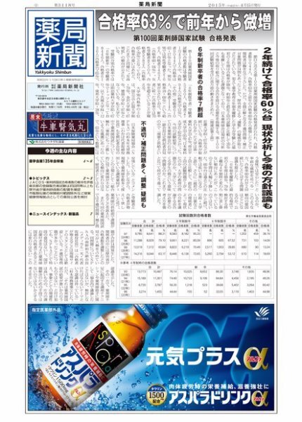 薬局新聞 2015年04月15日発売号 表紙
