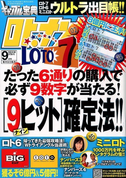 ギャンブル宝典ロト・ナンバーズ当選倶楽部 2015年9月号 (発売日2015年08月05日) 表紙