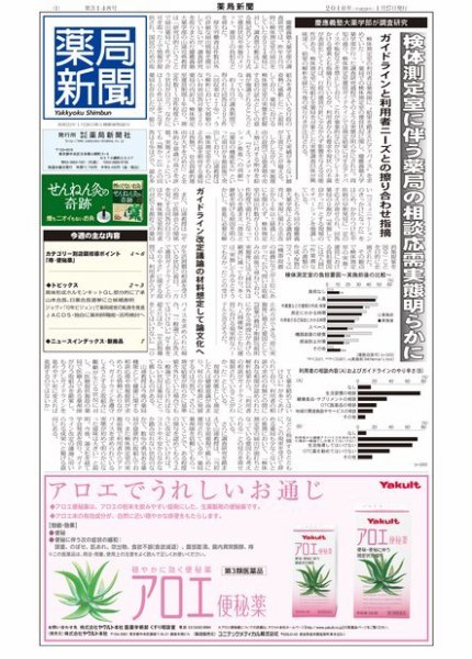 薬局新聞 2016年01月27日発売号 表紙