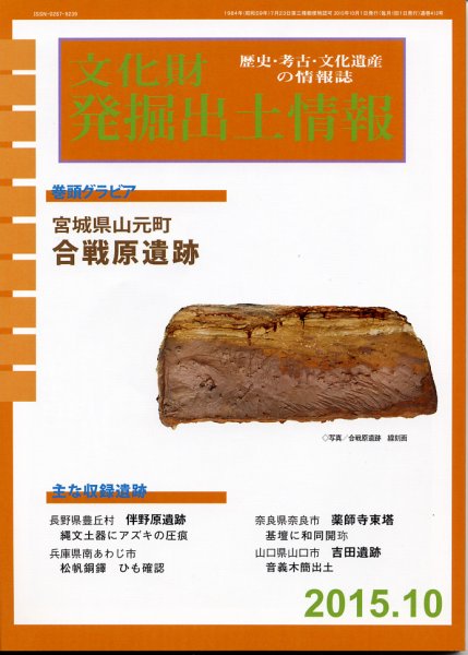 文化財発掘出土情報 10月号 (発売日2015年10月01日) 表紙