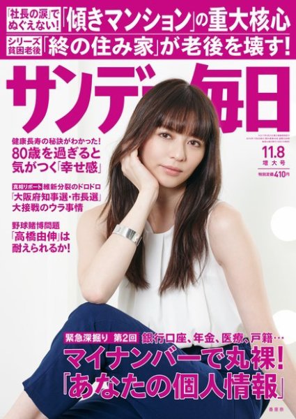 サンデー毎日 2015年11/8号 (発売日2015年10月27日) 表紙