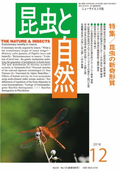 昆虫と自然 2016年12月号 (発売日2016年11月21日) 表紙