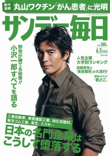 サンデー毎日 2016年6/5号 (発売日2016年05月24日) 表紙