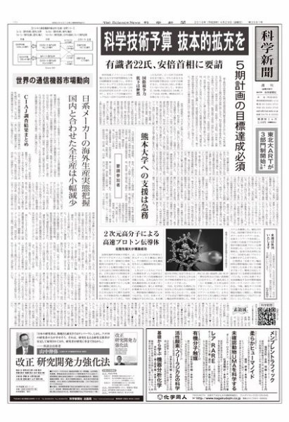 科学新聞 2016年04月29日発売号 表紙