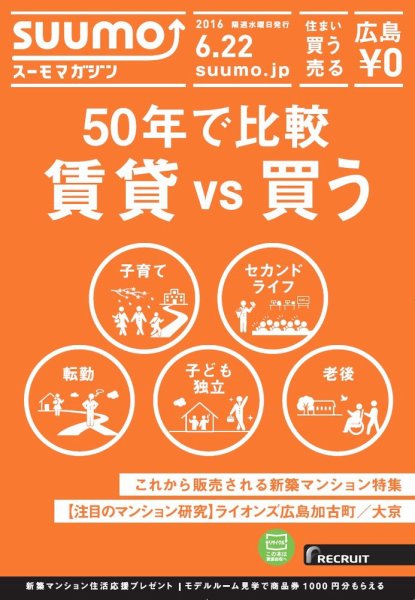 SUUMOマガジン広島 16/06/22号 (発売日2016年06月24日) 表紙