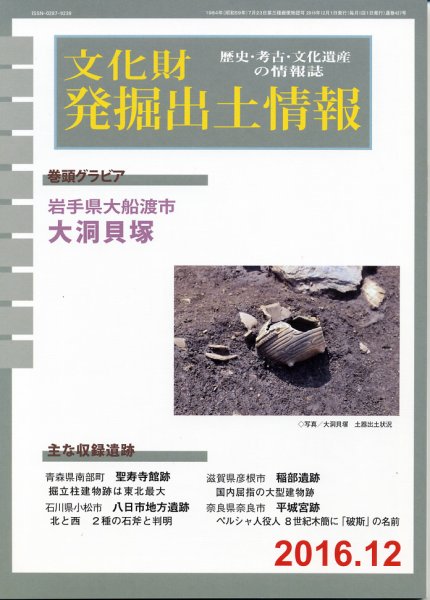 文化財発掘出土情報 12月号 (発売日2016年12月01日) 表紙