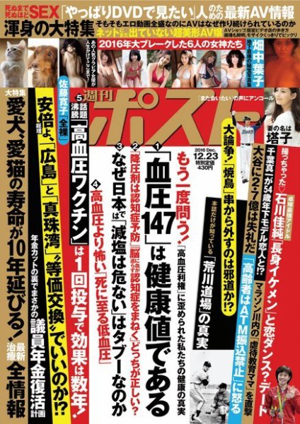 週刊ポスト 2016年12/23号 (発売日2016年12月12日) 表紙
