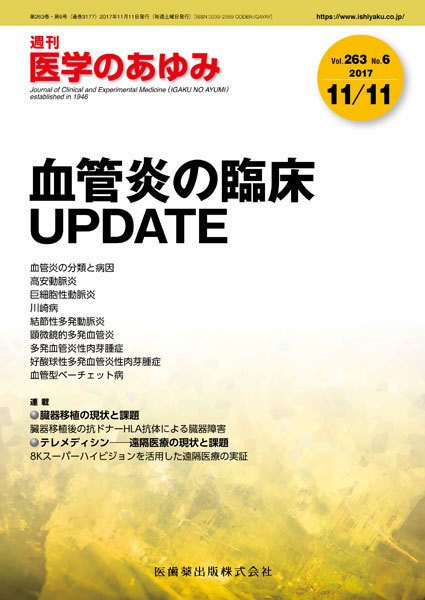 医学のあゆみ Vol.263 No.6 (発売日2017年11月11日) 表紙
