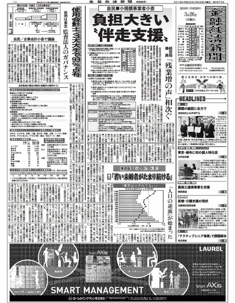 金融経済新聞 第2972号 (発売日2018年03月26日) 表紙