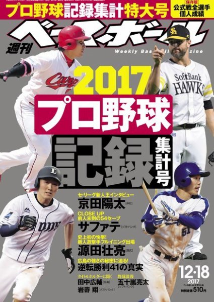 週刊ベースボール 2017年12/18号 (発売日2017年12月06日) 表紙