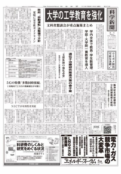 科学新聞 2018年04月06日発売号 表紙