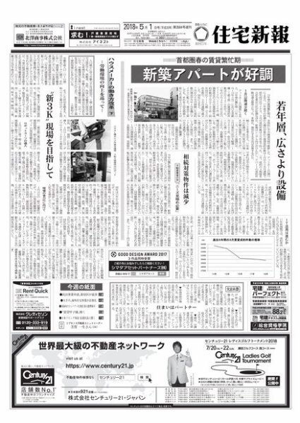 住宅新報 05/01号 (発売日2018年05月01日) 表紙