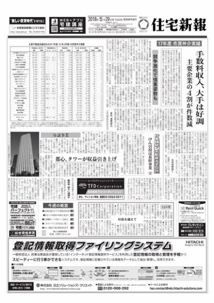 住宅新報 05/29号 (発売日2018年05月29日) 表紙