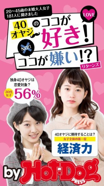 Hot-Dog PRESS Selection（ホットドッグプレスセレクション） ２０～４５歳の未婚大人女子１８１人に聞きました ４０オヤジのココが好き！ ココが嫌い！？ リターンズ (発売日2018年05月11日) 表紙