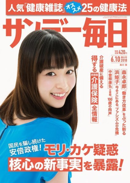 サンデー毎日 2018年6/10号 (発売日2018年05月29日) 表紙