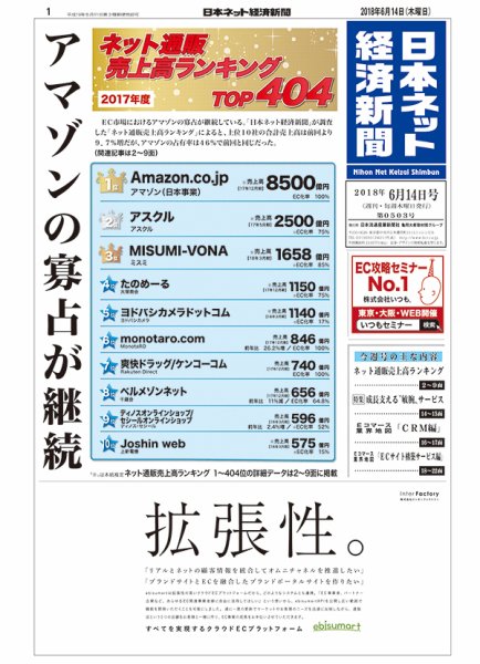 日本ネット経済新聞 0503 (発売日2018年06月14日) 表紙