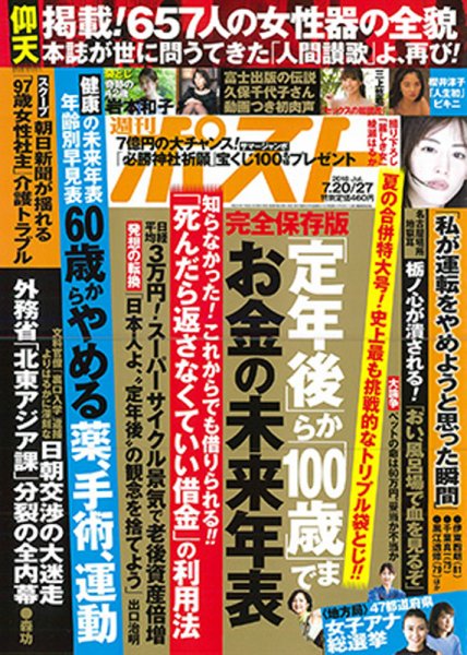 週刊ポスト 2018年7/27号 (発売日2018年07月09日) 表紙
