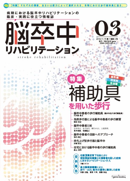 脳卒中リハビリテーション 第1巻・第3号 (発売日2018年11月15日) 表紙