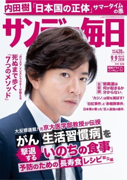 サンデー毎日 2018年9/9号 (発売日2018年08月28日) 表紙