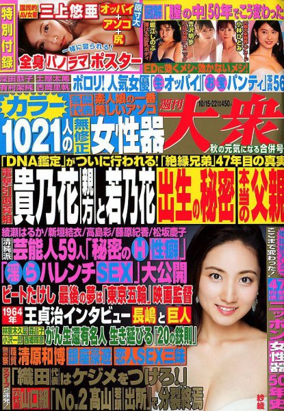 週刊大衆 2018年10/22号 (発売日2018年10月01日) 表紙