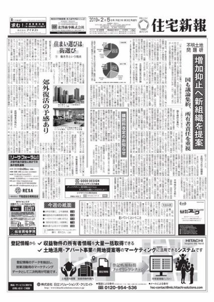 住宅新報 2/5号 (発売日2019年02月05日) 表紙