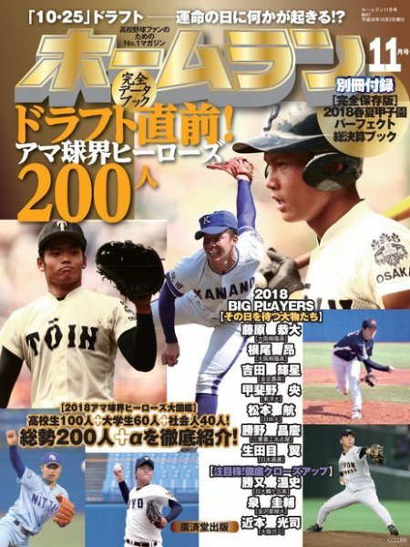 ホームラン 2018年11月号 (発売日2018年10月02日) 表紙