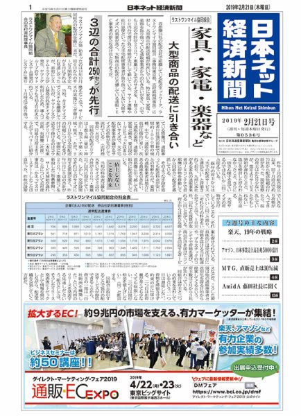 日本ネット経済新聞 0536 (発売日2019年02月21日) 表紙