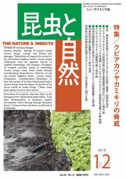 昆虫と自然 12月臨時増刊 (発売日2019年12月12日) 表紙