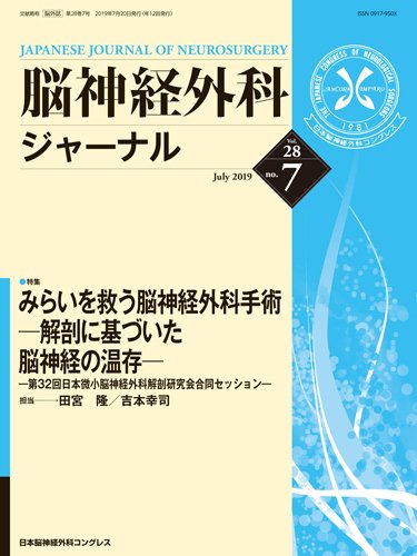 脳神経外科ジャーナル 28巻7号 (発売日2019年06月25日) 表紙