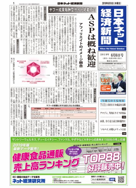 日本ネット経済新聞 0549 (発売日2019年06月06日) 表紙