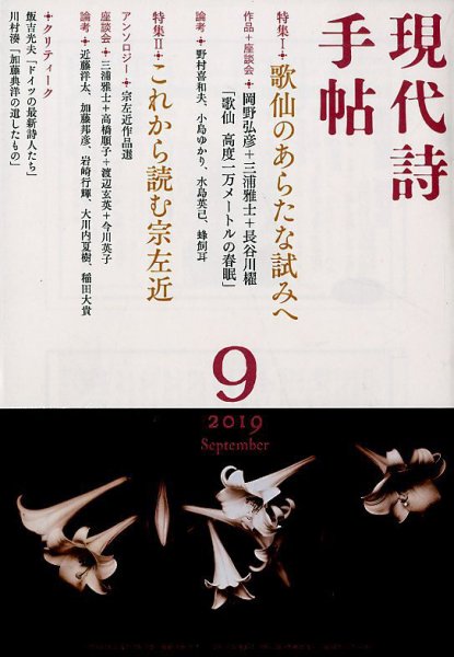 現代詩手帖 2019年9月号 (発売日2019年08月28日) 表紙