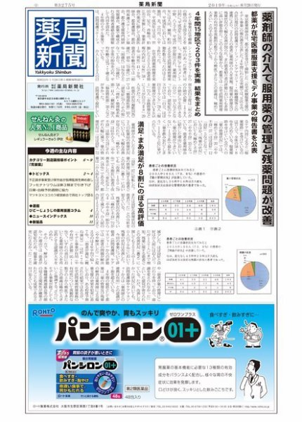 薬局新聞 2019年08月28日発売号 表紙