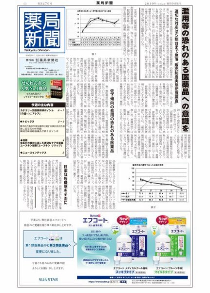 薬局新聞 2019年10月10日発売号 表紙