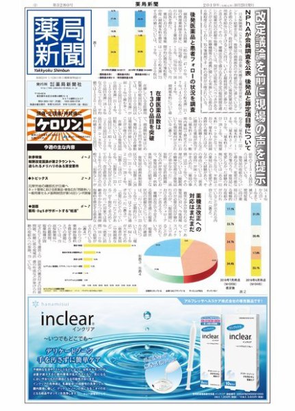 薬局新聞 2019年10月24日発売号 表紙