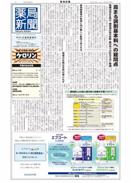薬局新聞 2019年12月11日発売号 表紙