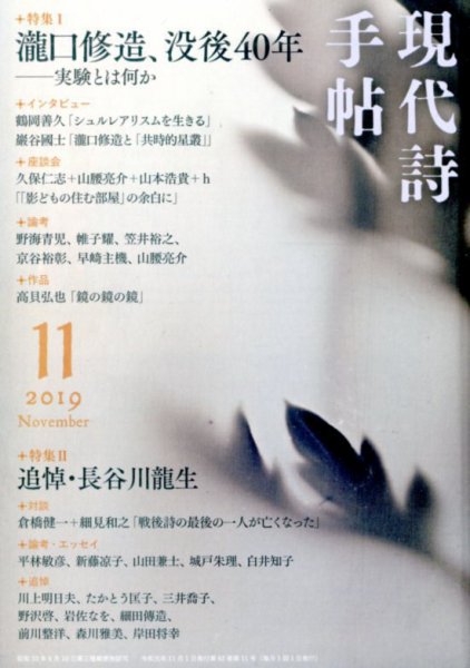 現代詩手帖 2019年11月号 (発売日2019年10月28日) 表紙
