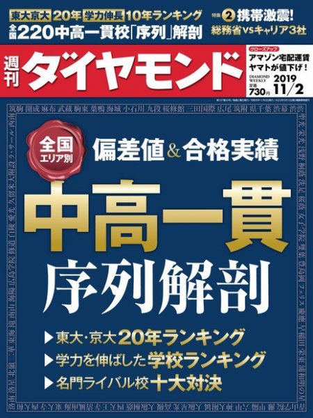 週刊ダイヤモンド（Diamond WEEKLY） 2019年11/2号 (発売日2019年10月28日) 表紙