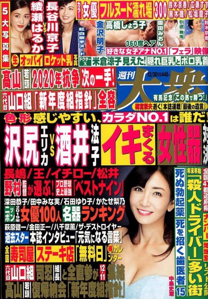 週刊大衆 2019年12/30号 (発売日2019年12月16日) 表紙