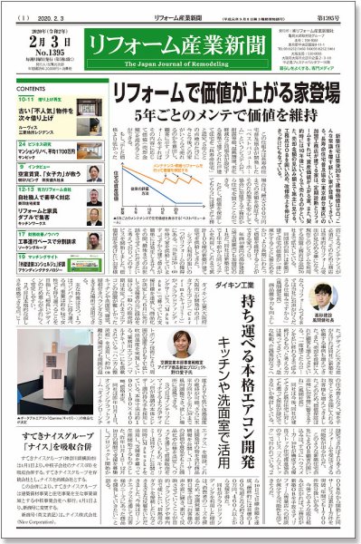 リフォーム産業新聞 20/02/03発売号 (発売日2020年02月03日) 表紙