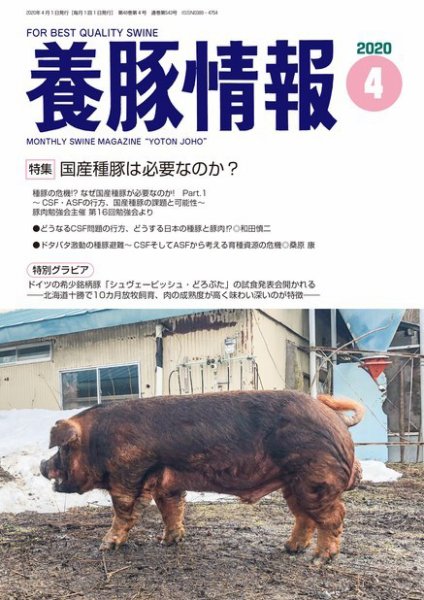 月刊養豚情報 2020年04月01日発売号 表紙