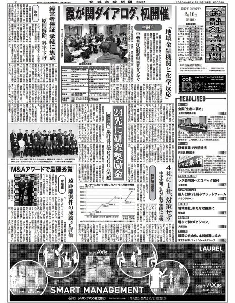 金融経済新聞 第3054号 (発売日2020年02月10日) 表紙